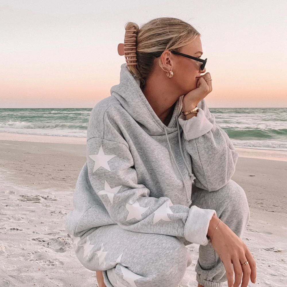 STARFIT Gray Star Side Hoodie, Size XL, New